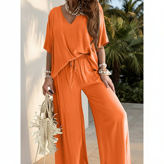 Women’s Lounge Set with Wide Leg Pant CJ