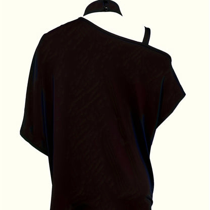Women’s One-Shoulder Printed T-Shirt