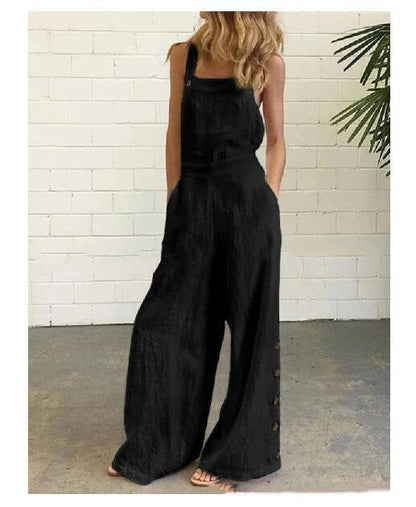 High-Waisted Sleeveless Wide-Leg Jumpsuit – 8 Colors, S–2XL