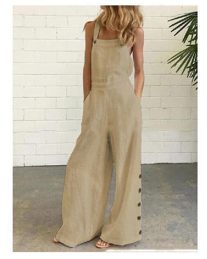 High-Waisted Sleeveless Wide-Leg Jumpsuit – 8 Colors, S–2XL