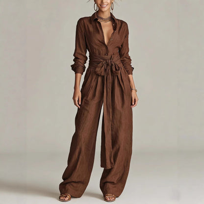 Solid Color Fashion Casual Pants Set for Women