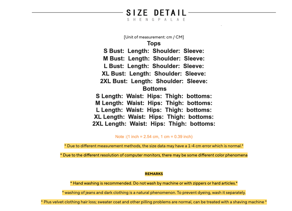 Size guide