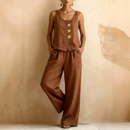 Women's Sleeveless Tank Top & Pants Two-Piece Set
