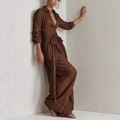 Solid Color Fashion Casual Pants Set for Women
