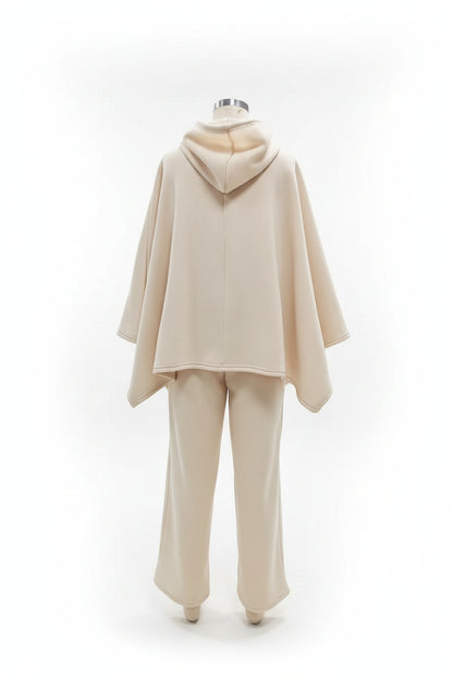 Women's Cape-Sleeve Hoodie & Wide-Leg Pants Resort Set