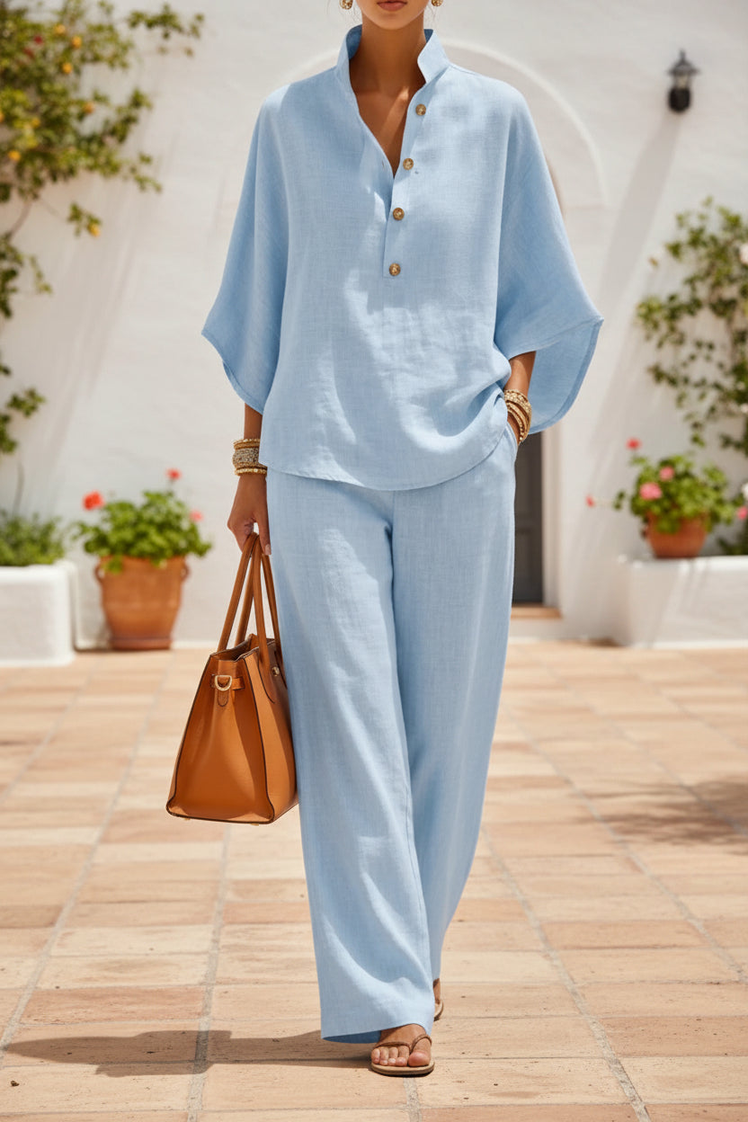 Women’s Casual Shirt and Full-Length Pants Set