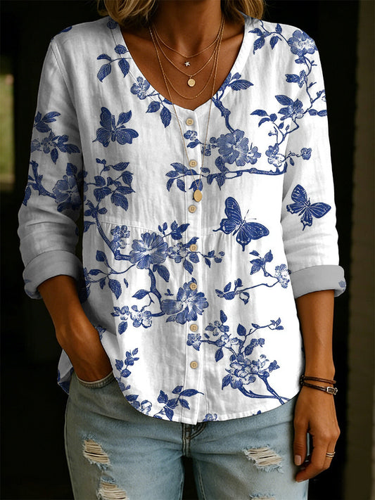 Women's Plus-Size Printed Cardigan