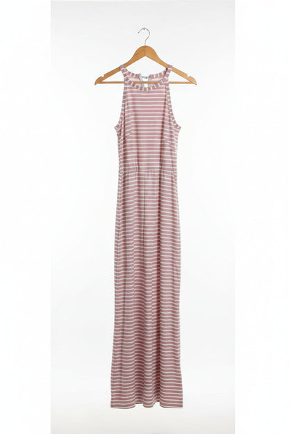 Casual Striped Jumpsuits Summer Cap Sleeve Wide Leg Jumper 